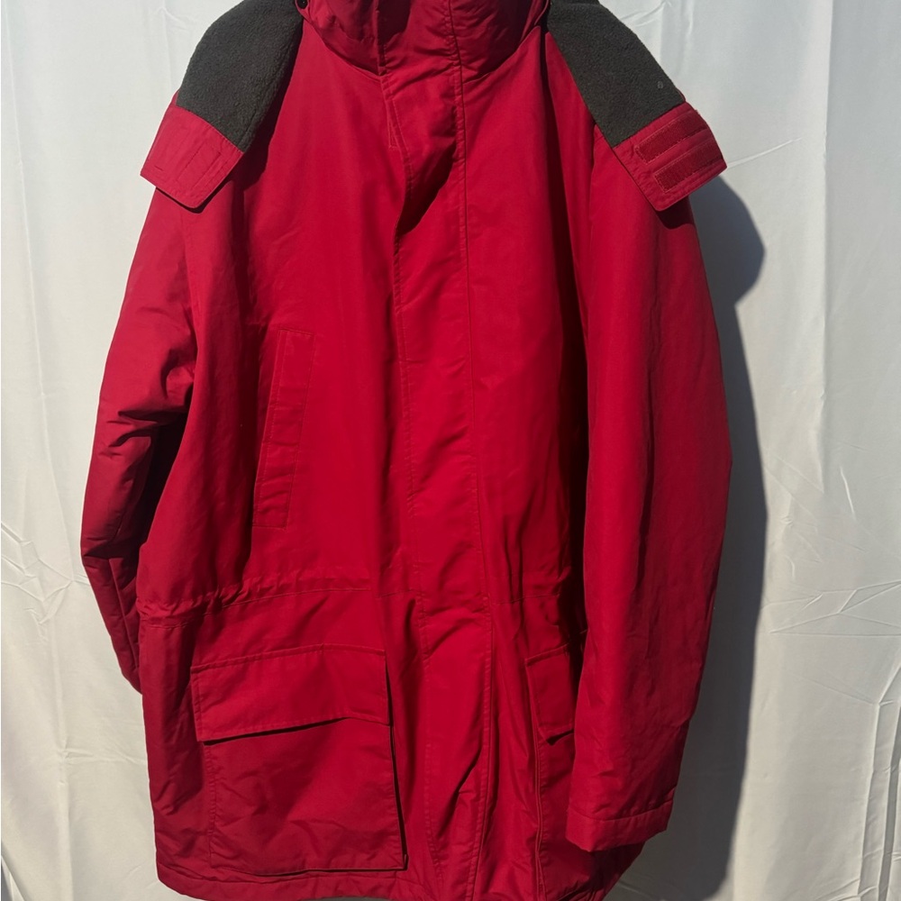 Lands' End Men's Red Jacket with Gray Details Size XXL (50-52 regular)